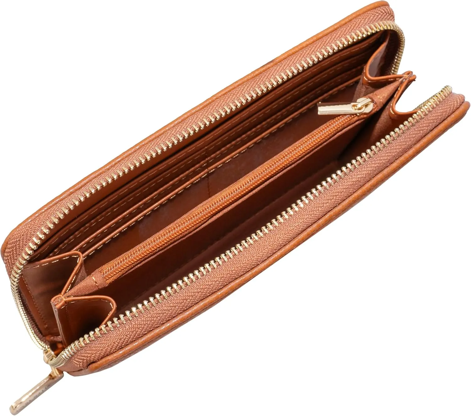 ELLEN TRACY Wallet, Key Fob, & ID Card Holder 3 Piece Gift Box Set (Cognac)
