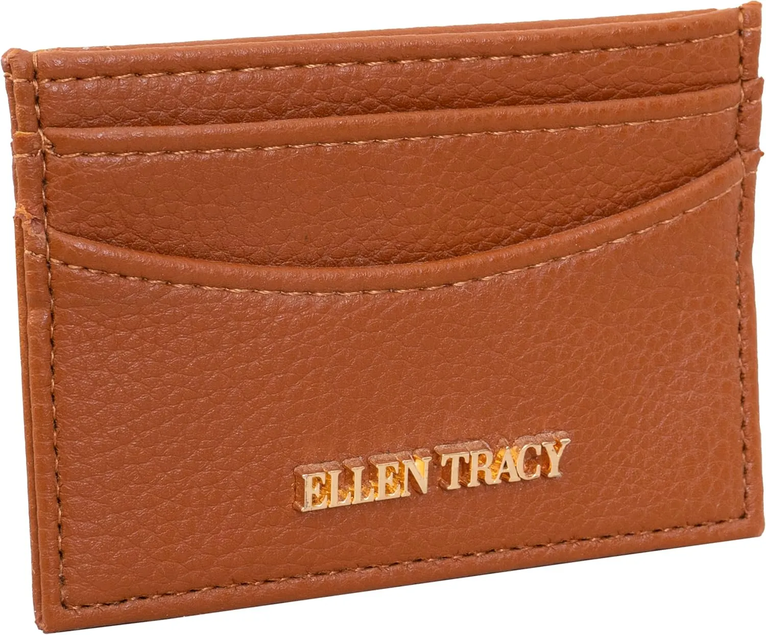 ELLEN TRACY Wallet, Key Fob, & ID Card Holder 3 Piece Gift Box Set (Cognac)