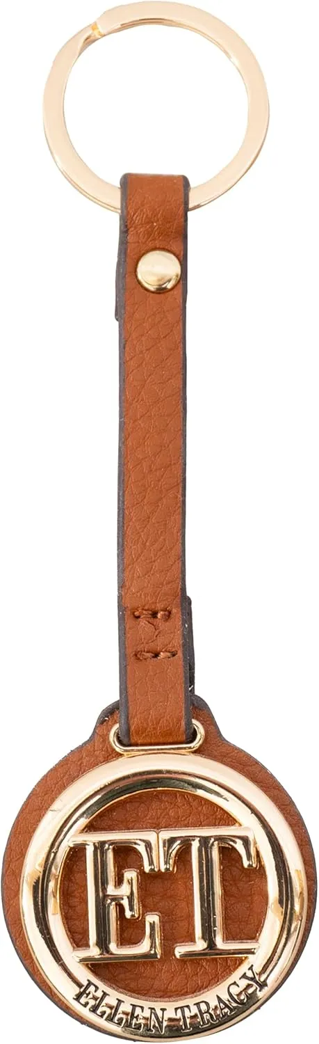 ELLEN TRACY Wallet, Key Fob, & ID Card Holder 3 Piece Gift Box Set (Cognac)