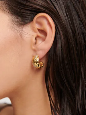 Embellished Braid 18K Gold Plated Earrings