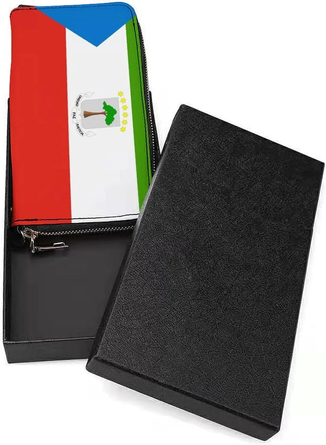 Equatorial Guinea Flag Wallet Long Zipper Purse with Removable Wristlet Women Men Stylish Travel Clutch