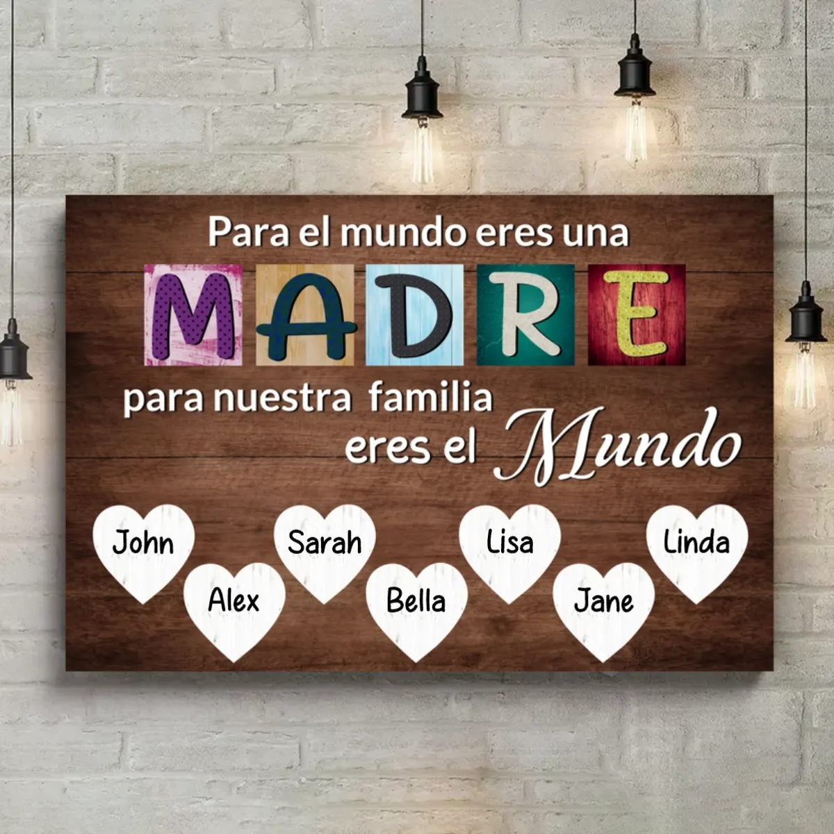 Eres Mi Mundo - Cuadro Personalizado para Mamá