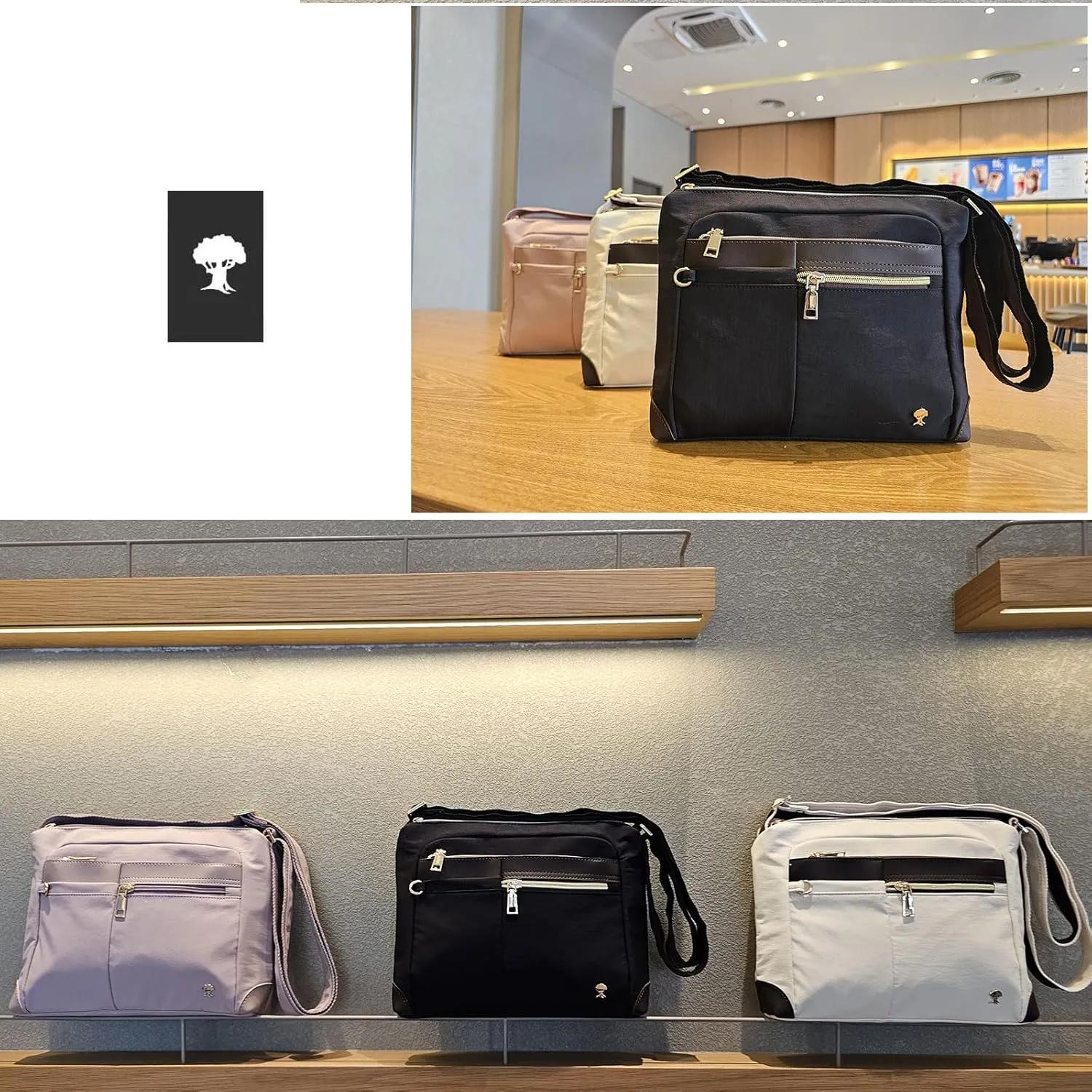 ESVAN Nylon Crossbody Bag For Women Waterproof Lightweight Casual Multi Pockets Shoulder Handbag Purse