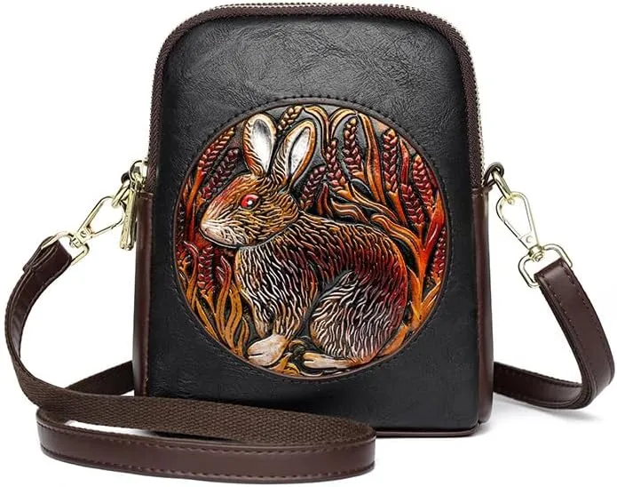 Ethnic Style Rabbit Crossbody Bag Women's Mobile Phone Shoulder Bag