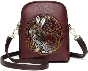 Ethnic Style Rabbit Crossbody Bag Women's Mobile Phone Shoulder Bag
