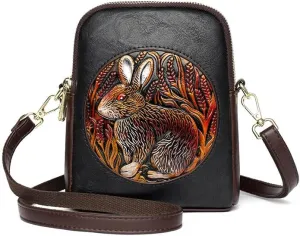 Ethnic Style Rabbit Crossbody Bag Women's Mobile Phone Shoulder Bag