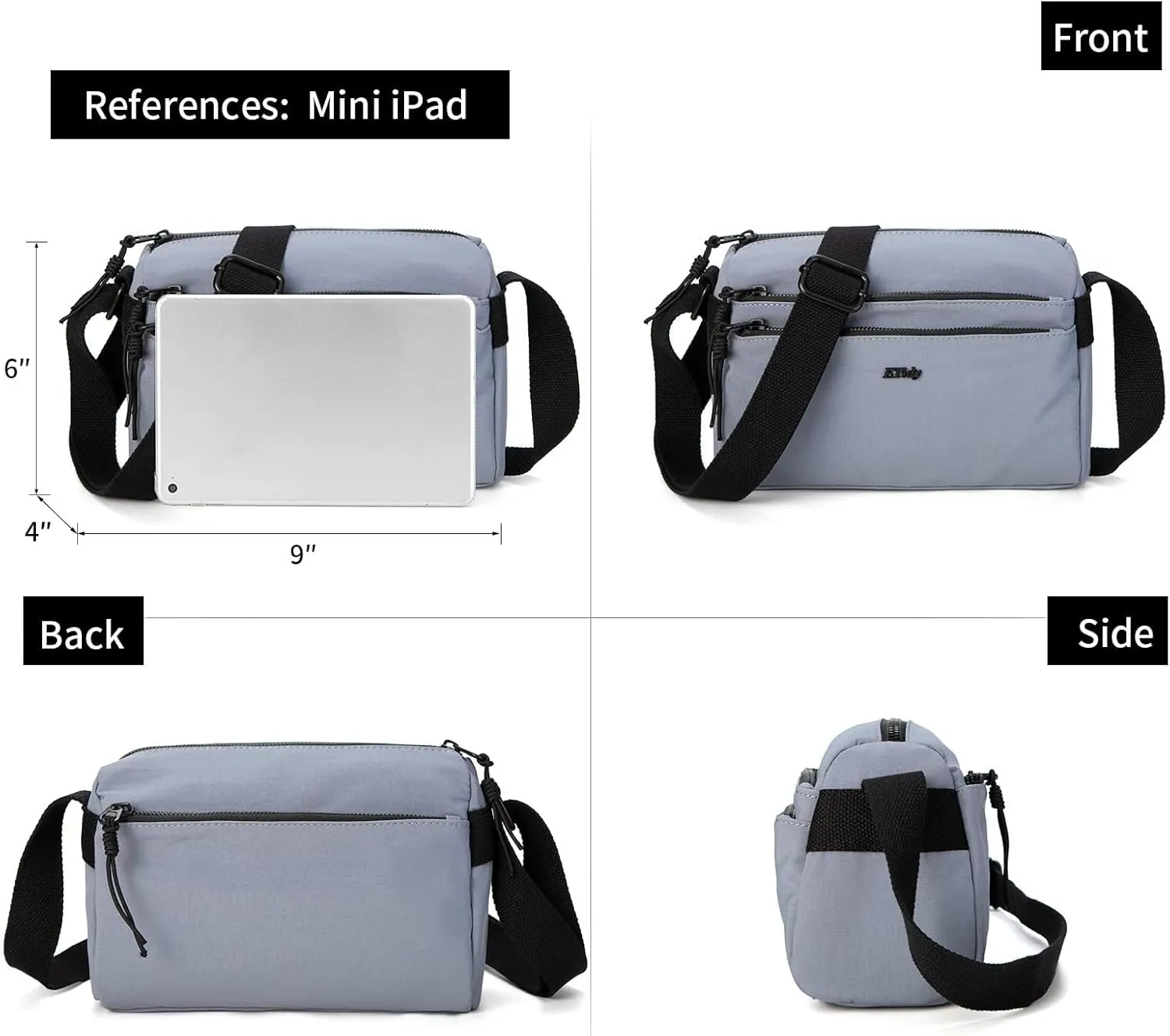 ETidy Nylon Crossbody Bag For Women Waterproof Lightweight Casual Shoulder Purse Hobo Bag