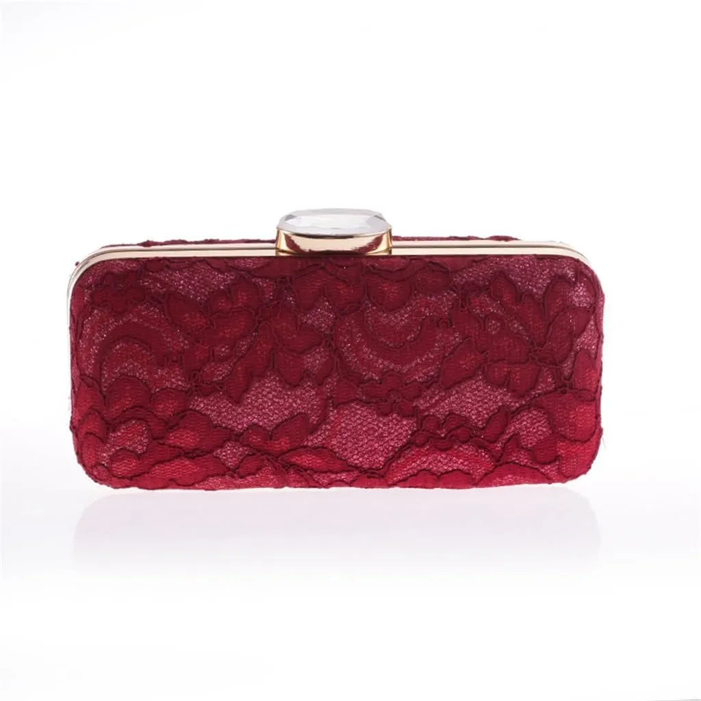 European and American Chain Shoulder Mesh Diamond Evening Banquet Bag Handheld Women's Bag