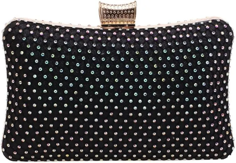 European and American Chain Shoulder Mesh Diamond Evening Banquet Bag Handheld Women's Bag