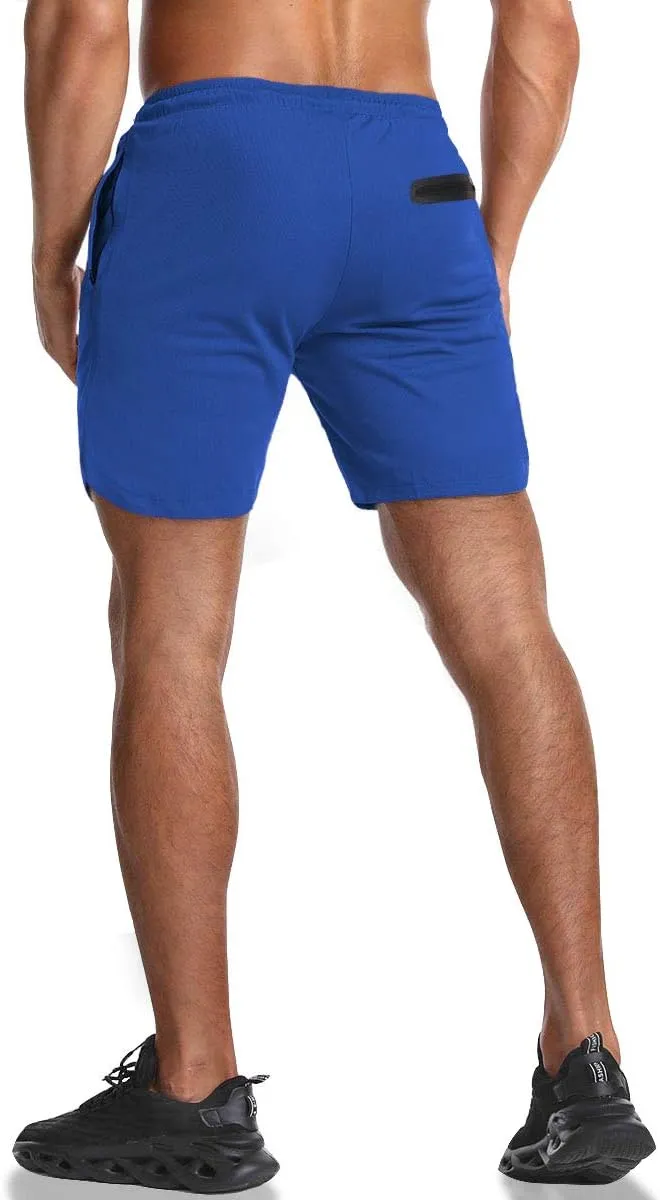 EVERWORTH Men's 2-in-1 Bodybuilding Workout Shorts Lightweight Gym Training Short Running Athletic Jogger with Zipper Pockets