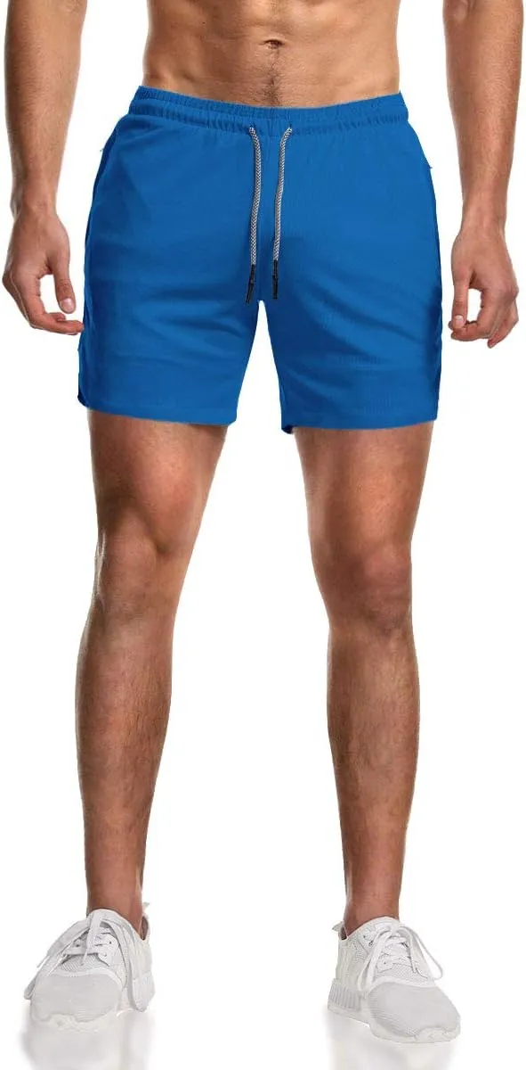 EVERWORTH Men's 2-in-1 Bodybuilding Workout Shorts Lightweight Gym Training Short Running Athletic Jogger with Zipper Pockets