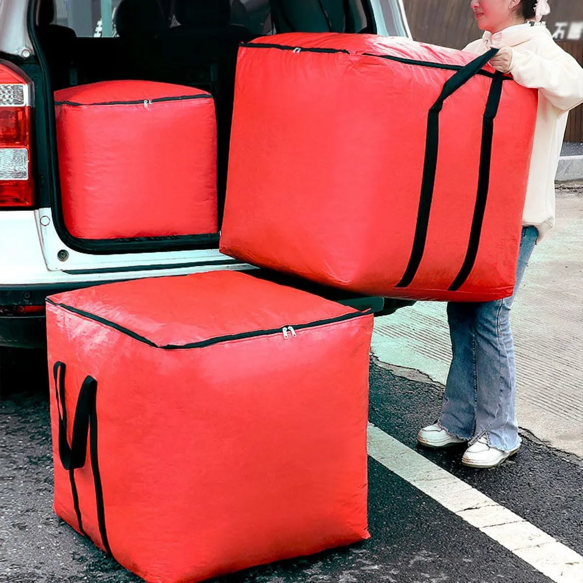 Extra Large Heavy Duty Storage Bag (Red, 288L)
