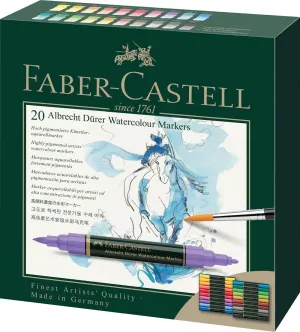 Faber-Castell Albrecht Durer Watercolor Markers - Wallet of 20, Watercolor Dual Tip Markers