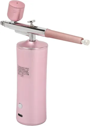 Facial Oxygen Injection Machine, Skin Rejuvenation High Pressure Handheld Facial Oxygen Injector for Beauty Salon (Pink)
