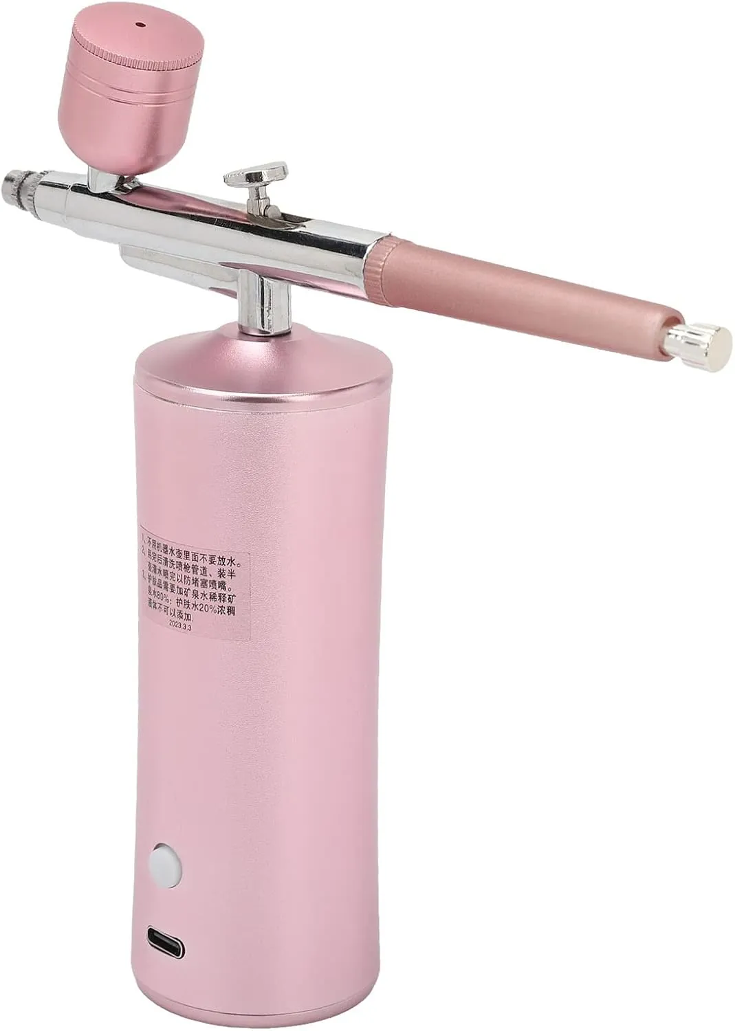 Facial Oxygen Injection Machine, Skin Rejuvenation High Pressure Handheld Facial Oxygen Injector for Beauty Salon (Pink)