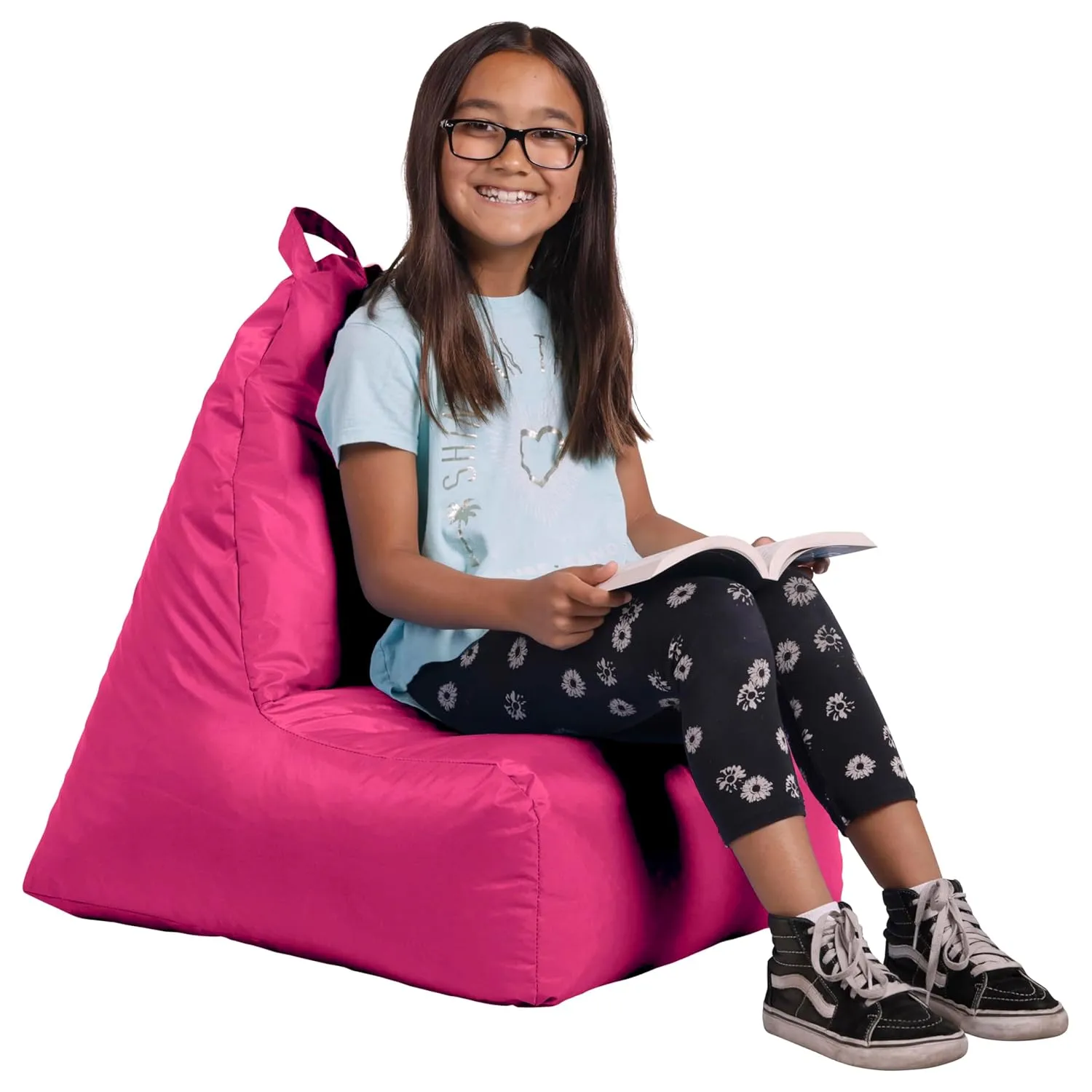 Factory Direct Partners 10481-RS Cali Alpine Sack Bean Bag Chair, Dirt-Resistant Coated Oxford Fabric - Raspberry, Large