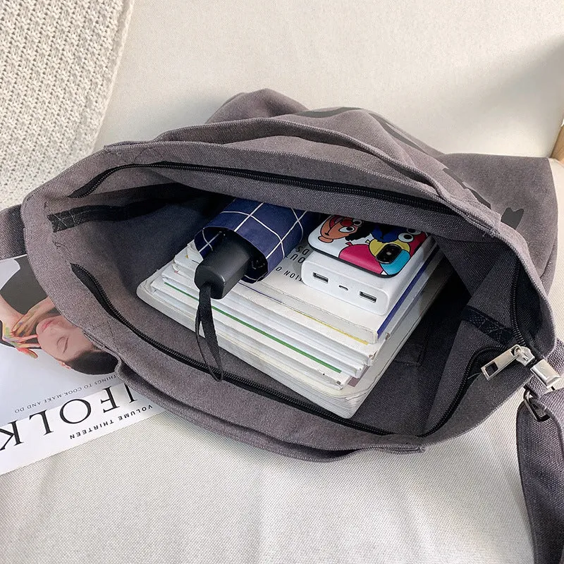 Female Cloth College Class Style Artistic Simple Shoulder Bags
