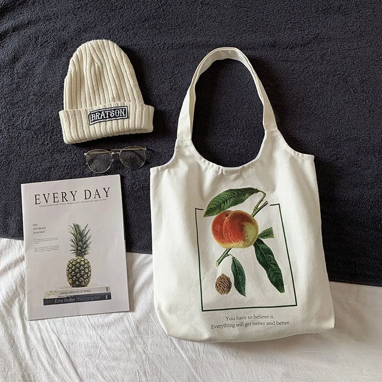 Female Fruit Orange Artistic College Simple Portable Shoulder Bags