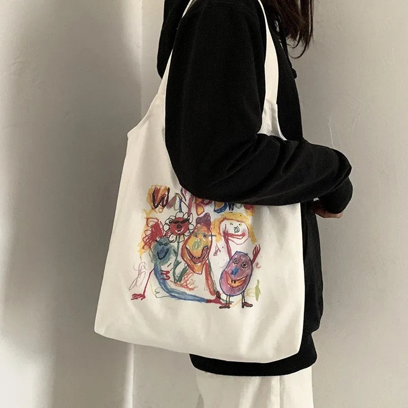 Female Fruit Orange Artistic College Simple Portable Shoulder Bags