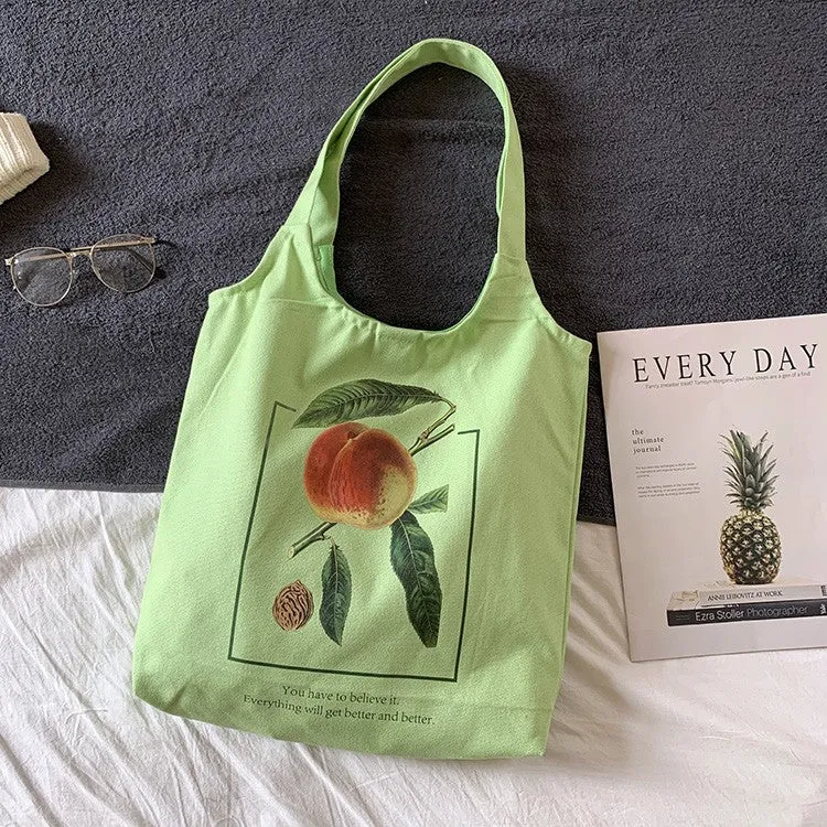 Female Fruit Orange Artistic College Simple Portable Shoulder Bags