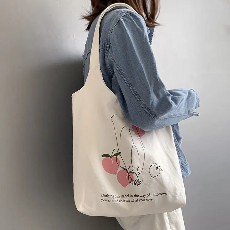 Female Fruit Orange Artistic College Simple Portable Shoulder Bags