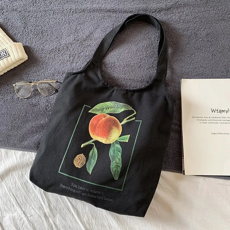 Female Fruit Orange Artistic College Simple Portable Shoulder Bags