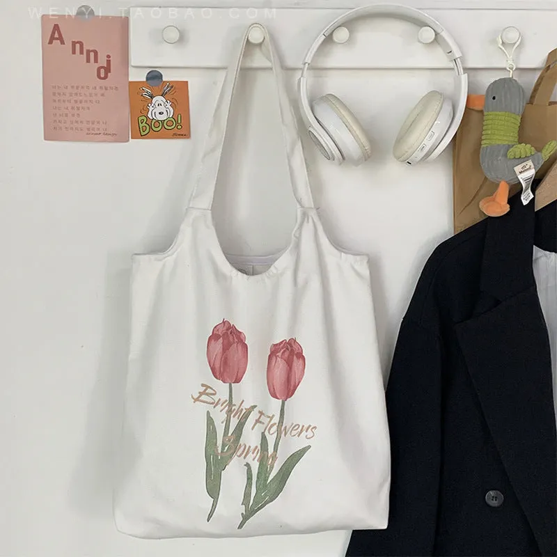 Female Fruit Orange Artistic College Simple Portable Shoulder Bags