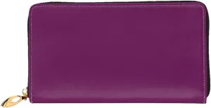 FEMOS Stylish Long Wallet,Leather Zip Wallet Coin Purse Clutch Bag,Large Capacity Credit Card Organizer Bag/Morning Glory Purple/Long Purse For Women And Men