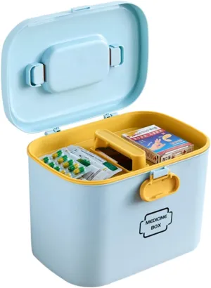 First Aid Container Storage Medicine Box with Compartments Portable Medicine Storage Organizer