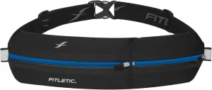 Fitletic Bolt Double Pocket Running Belt & Active Fanny Pack For Men & Women – Water Resistant, Lightweight Sleek Design – Patented No Bounce Hip Hugging Fit – Holds Any Phone