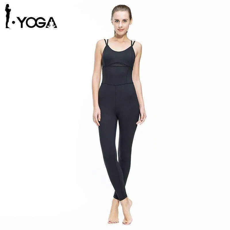 Fitness Women Yoga Jumpsuit Gym Running Sports Suit Lady Tight Clothing Breathable Quick Dry Sportswear Sets Patchwork Tracksuit