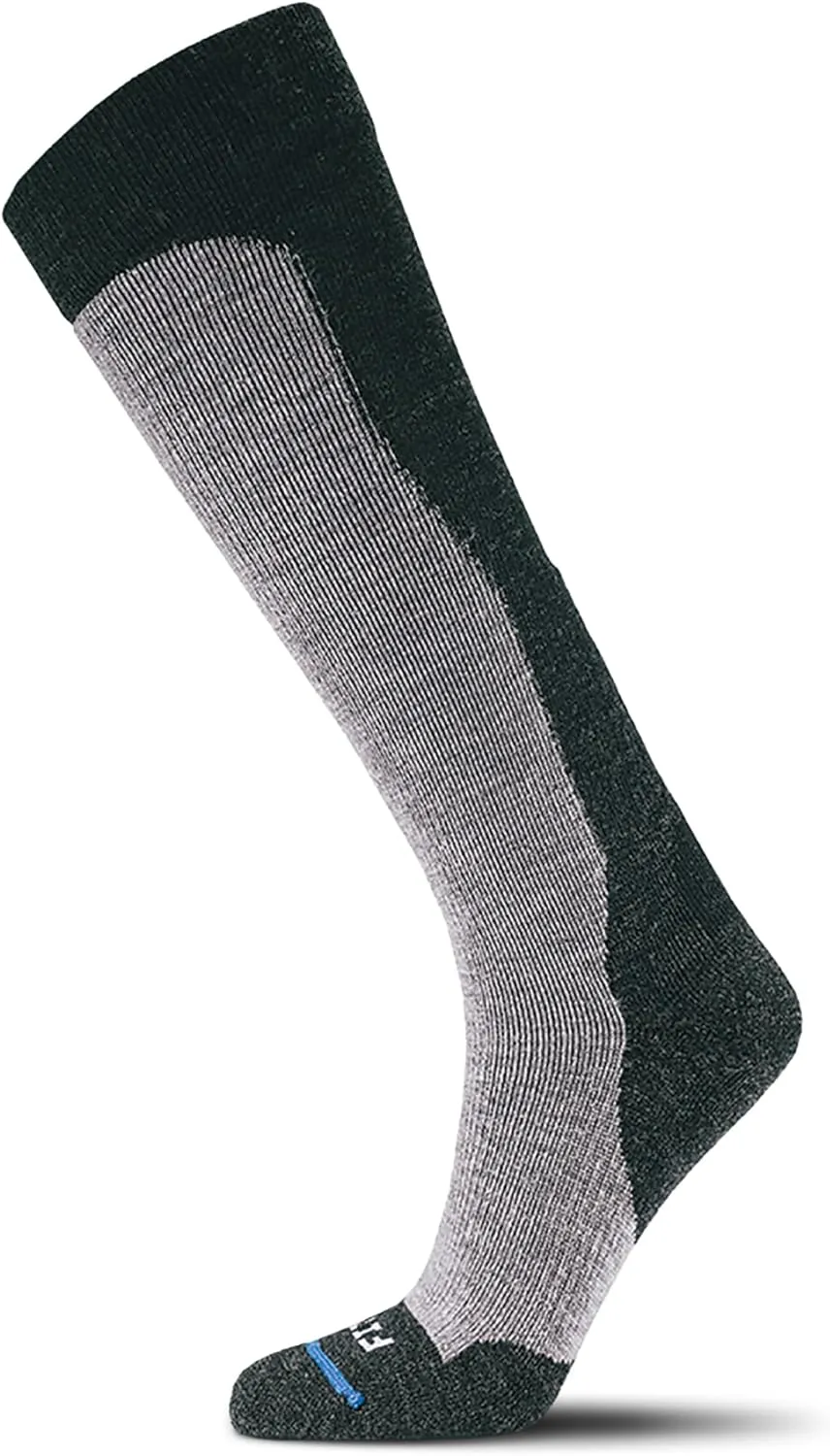 FITS Medium Ski Socks For Men and Women, Merino Wool, Over-the-Calf, Breathable, Lightweight, Whole Foot Comfort