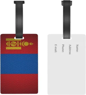 Flag of Mongolia Luggage Tags for Suitcases Travel Tags ID Labels for Women Men Travel Bag Luggage Accessories