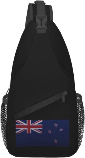 Flag Of New Zealand Knitting Effect Crossbody Bags For Women Men Chest Backpack Gym Shoulder Bag Travel Outdoor Sports Casual Crossbody Bags