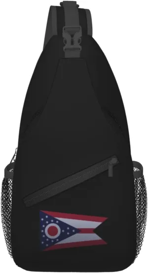 Flag Of Ohio Knitting Effect Crossbody Bags For Women Men Chest Backpack Gym Shoulder Bag Travel Outdoor Sports Casual Crossbody Bags