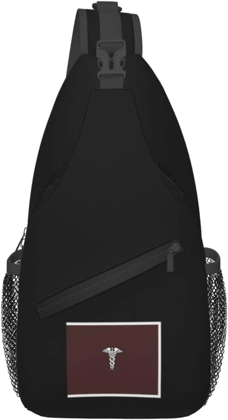 Flag of the Surgeon General of the United States Army with fringe Crossbody Bags For Women Men Chest Backpack Gym Shoulder Bag Travel Outdoor Sports Casual Crossbody Bags