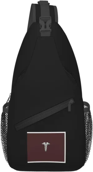 Flag of the Surgeon General of the United States Army with fringe Crossbody Bags For Women Men Chest Backpack Gym Shoulder Bag Travel Outdoor Sports Casual Crossbody Bags