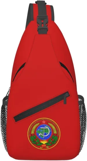 Flag Of The Tuvan People's Republic (1930-1935) Alternate Crossbody Bags For Women Men Chest Backpack Gym Shoulder Bag Travel Outdoor Sports Casual Crossbody Bags