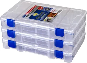 Flambeau Outdoors 4007PK3 Fishing Tackle Boxes - 3 Pack, Includes 36 Dividers, Clear Tackle Box Fishing Lure Organizer, Tuff Tainer Tackle Box with Zerust Anti-Rust Dividers