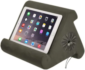 Flippy Tablet Stand with Cubby Storage and Multi-Angle Viewing for Home, Work & Travel. Our Tablet Holder Has Storage for Your All Your Personal Items. (Olive Loves Brown)
