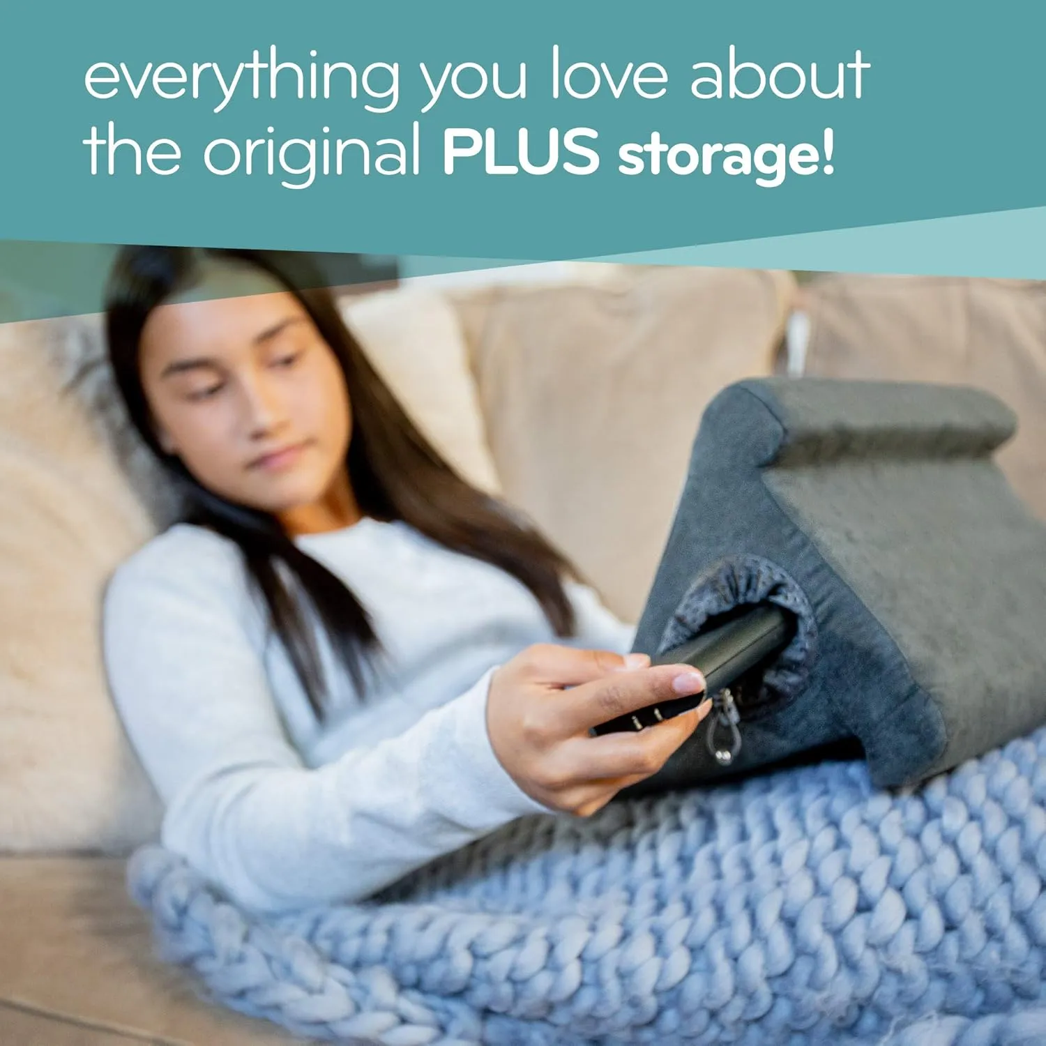 Flippy Tablet Stand with Cubby Storage and Multi-Angle Viewing for Home, Work & Travel. Our Tablet Holder Has Storage for Your All Your Personal Items. (Olive Loves Brown)
