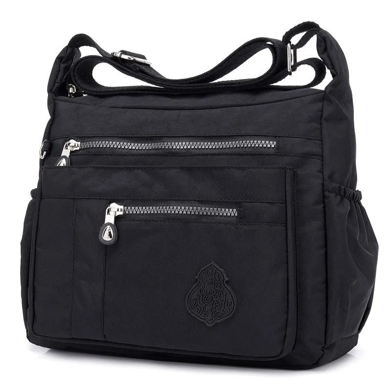 Floral Lightweight Nylon Shoulder Crossbody Bag