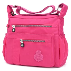 Floral Lightweight Nylon Shoulder Crossbody Bag