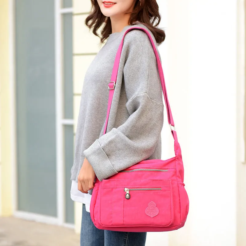 Floral Lightweight Nylon Shoulder Crossbody Bag