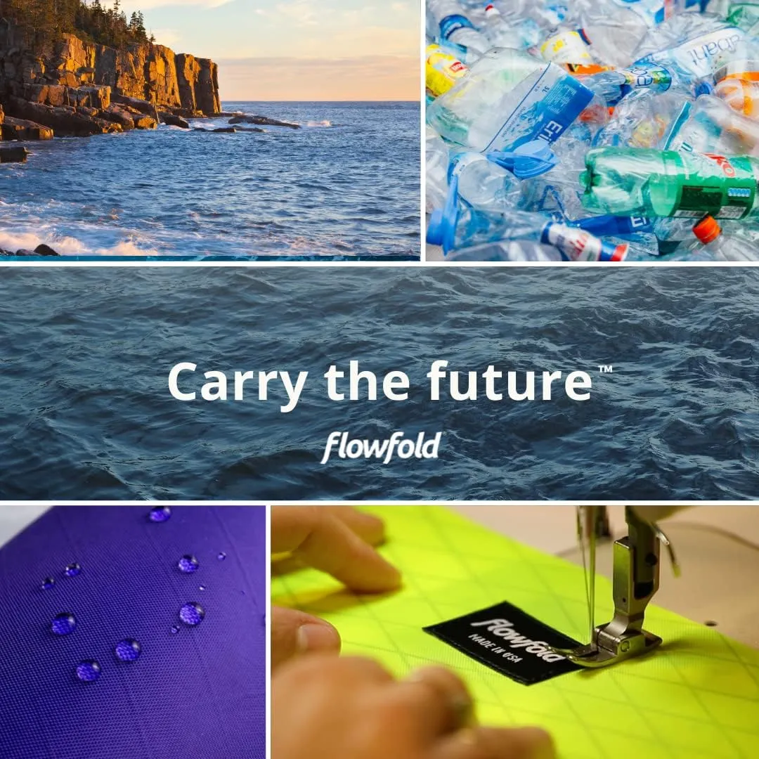 Flowfold Recycled Fabric Mini Zipper Pouch Water Repellent Small Wallet & Card Case for Keys, ID, Coins & AirPods Made in USA (Heather Grey, Recycled Material)