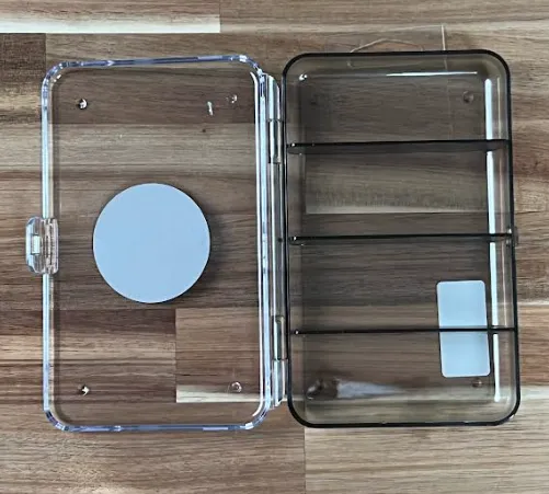 Fly Fish Food Logo Fly Box, Ultra Clear 4 Compartments, Small