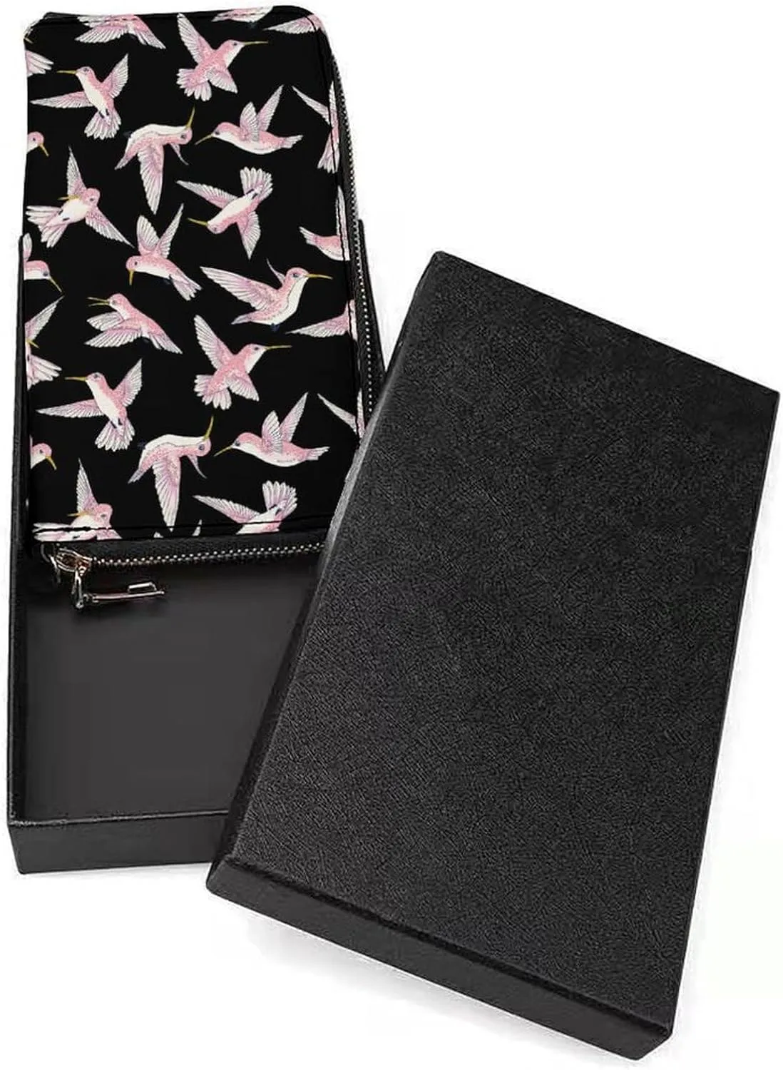 Flying Little Birds Women's Leather Long Large Capacity Wallet Clutch Wallet with Hand Strap