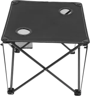 Foldable Picnic Table for Outdoor Durable Oxford Fabric Snack Table with Cup Holders Portable Camping Beach