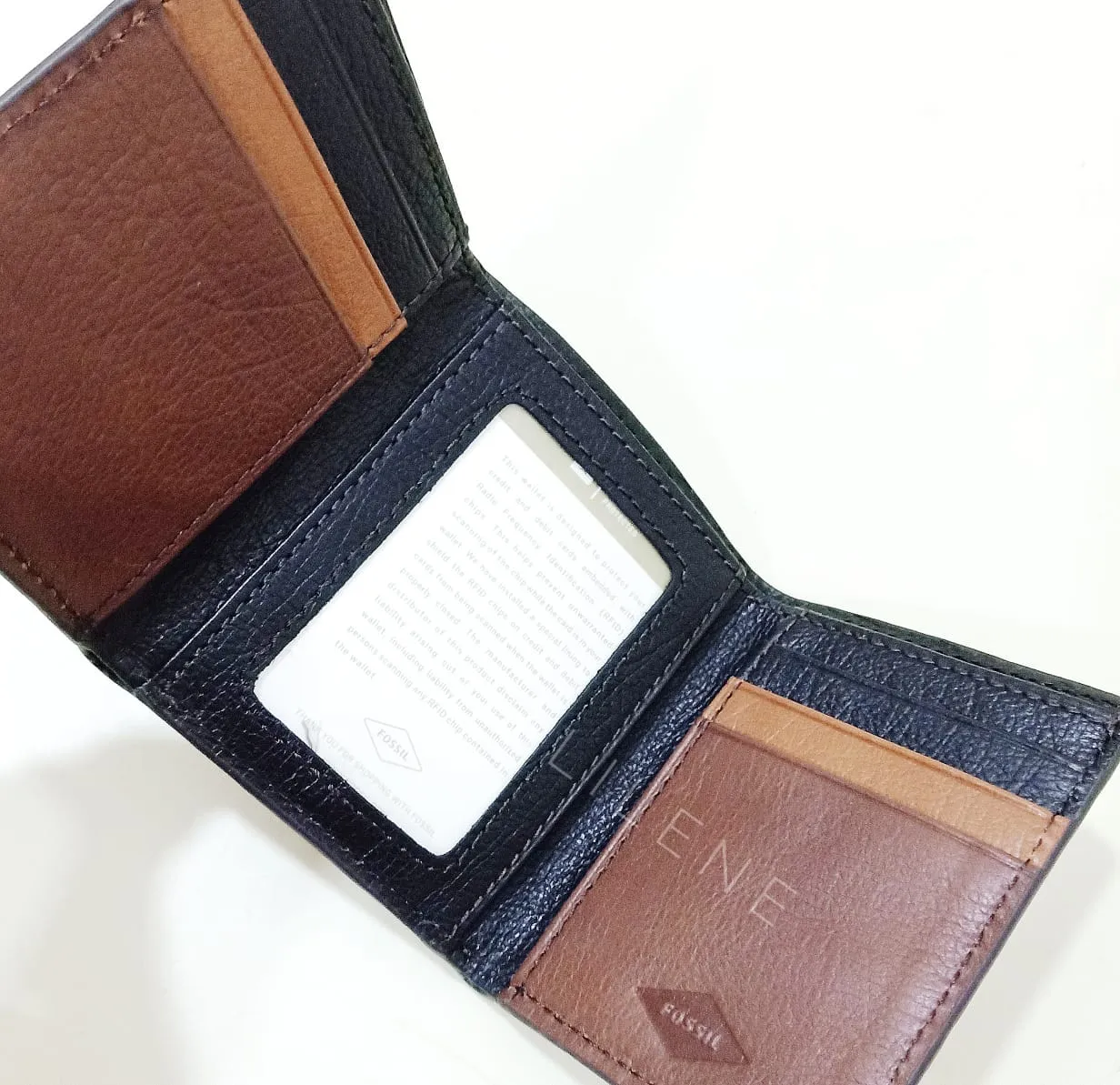 Fossil SML1436016 Easton RFID Trifold Black Multi