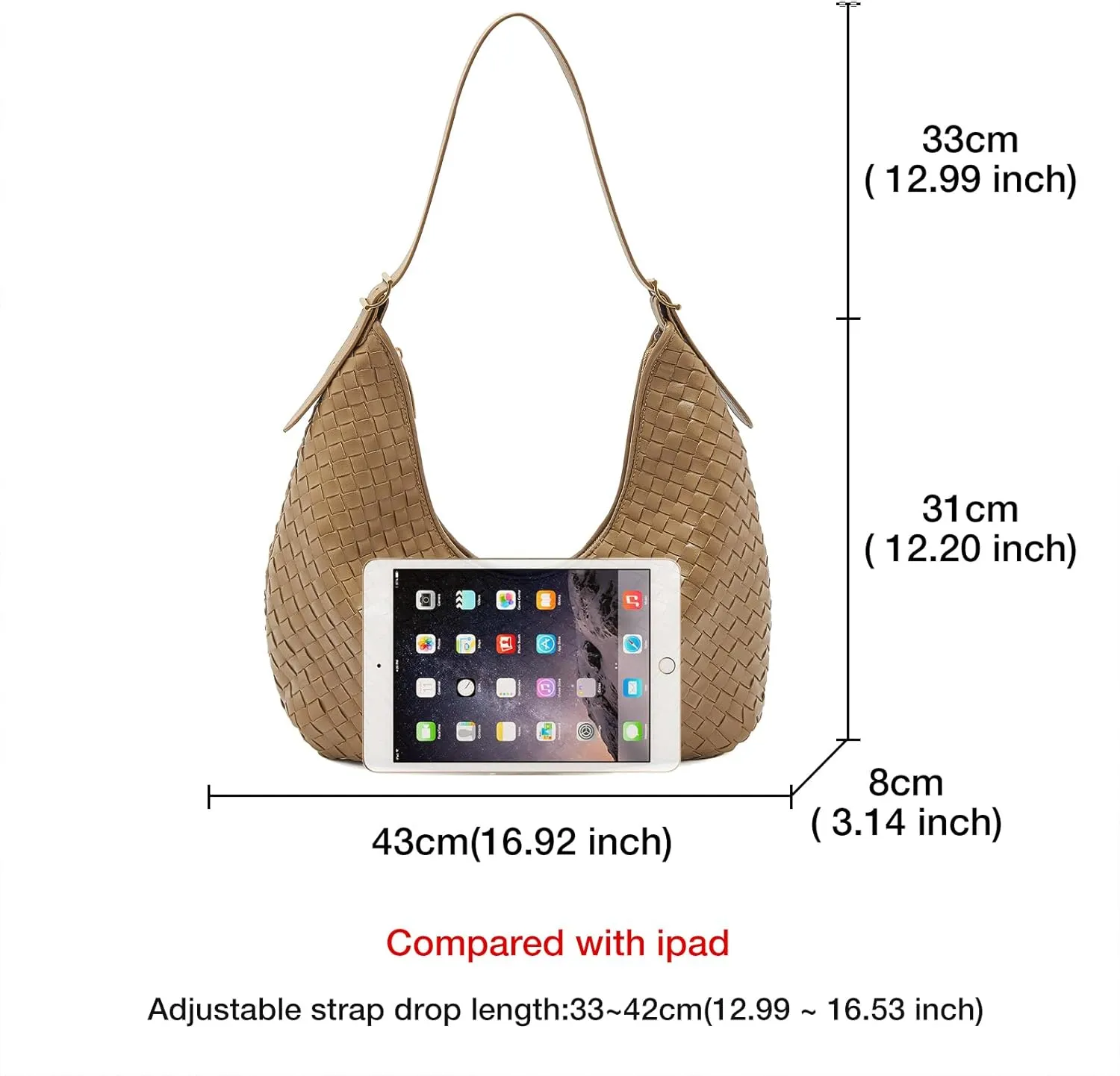 FOXLOVER Vegan Faux Leather Weave Bucket Handbag for Women Fashion Ladies Simplicity Crossbody Handbag Shoulder Purse